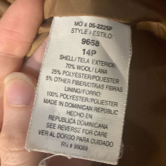 Vintage Plaid Blazer Light Academia Oversized Boxy Camel Blue XL - Picture 10 of 10